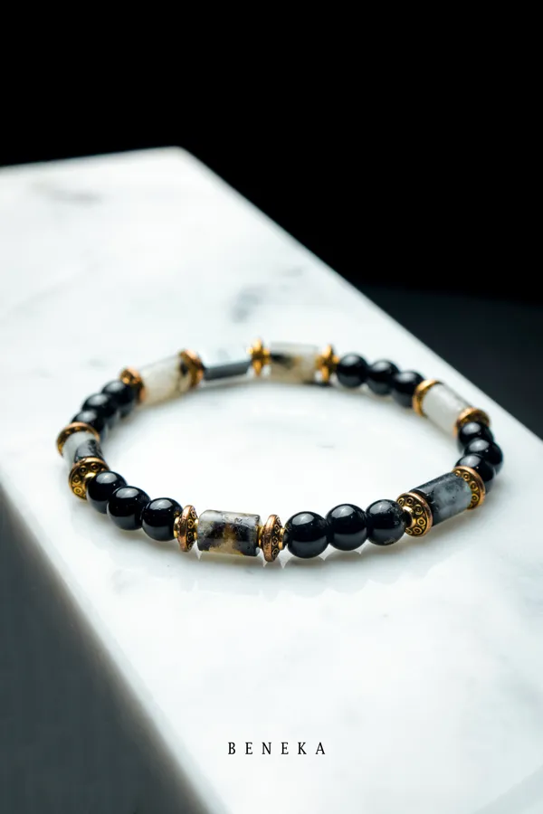 Multicolor_Rainbow_Moonstone_Black_Onyx_Stone_Bracelet_For_Unisex