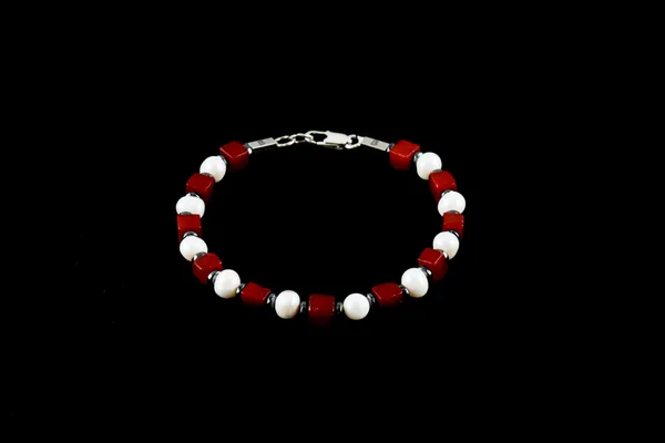 Red_White_Natural_Coral_Pearl_Stone_Bracelet_For_Unisex