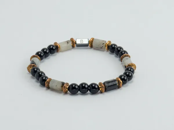 Multicolor_Rainbow_Moonstone_Black_Onyx_Stone_Bracelet_For_Unisex