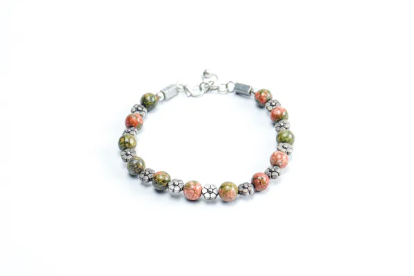 Green_And_Red_Unakite_Jasper_Natural_Stone_Bracelet_For_Unisex