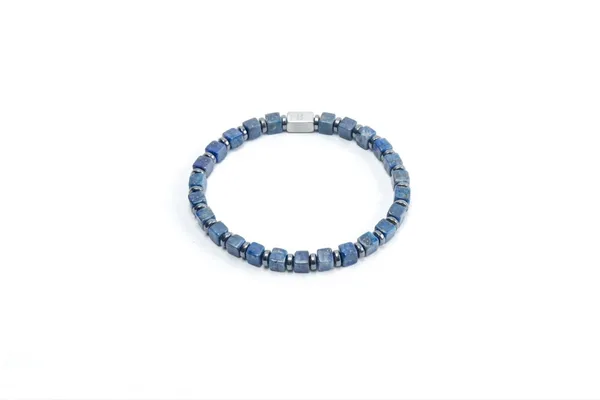 Blue_Lapis_Lazuli_Cube_Cut_Natural_Stone_Bracelet_For_Unisex