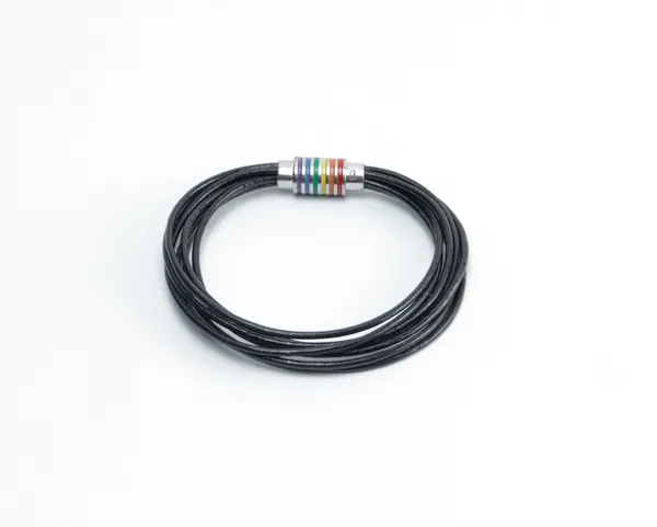 Black_Leather_Multi-Strand_Bracelet_For_Unisex