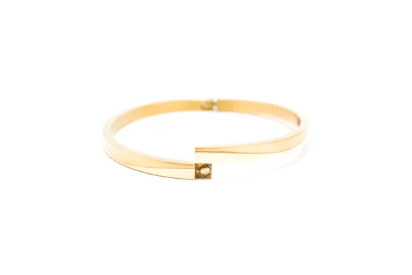 Gold_Brass_Sculpted_Curve_Snap-Lock_Bangle_For_Unisex