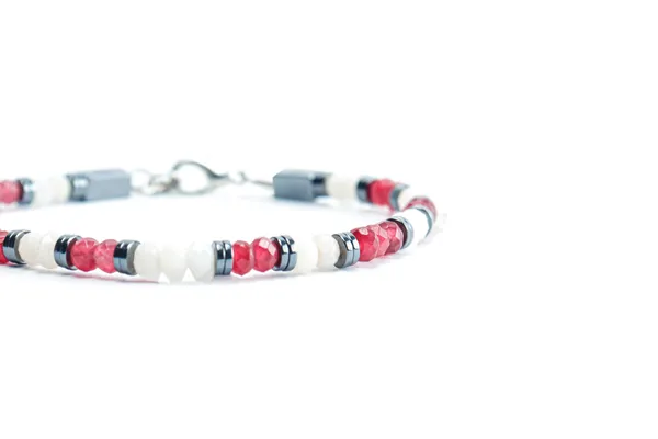 Pink_And_White_Quartz_Faceted_Natural_Stone_Bracelet_For_Unisex