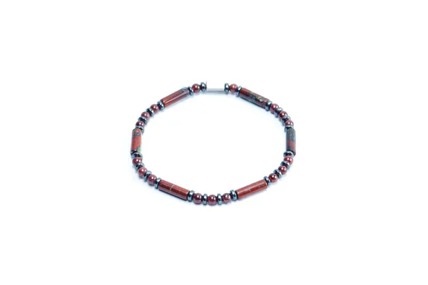 Brown_Garnet_Natural_Stone_Cylinder_Bracelet_For_Unisex