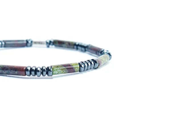 Green_Natural_Zoisite_Cylinder_Cut_Slip-On_Bracelet_For_Unisex