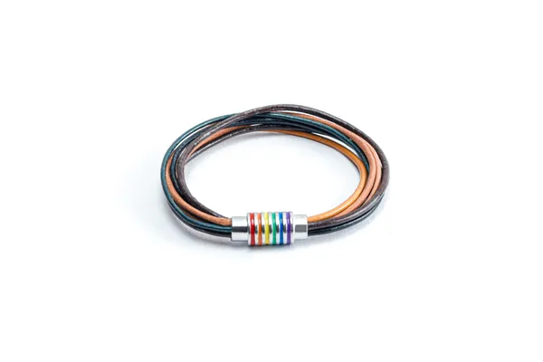 Multicolour_Leather_Magnetic_Clasp_Bracelet_For_Unisex