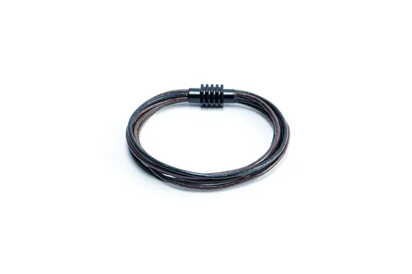 Black_And_Brown_Leather_Magnetic_Clasp_Bracelet_For_Unisex