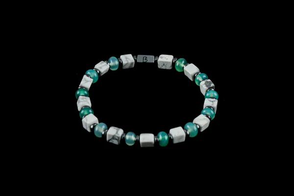 White_And_Green_Howlite_Jade_Natural_Stone_Bracelet_For_Unisex