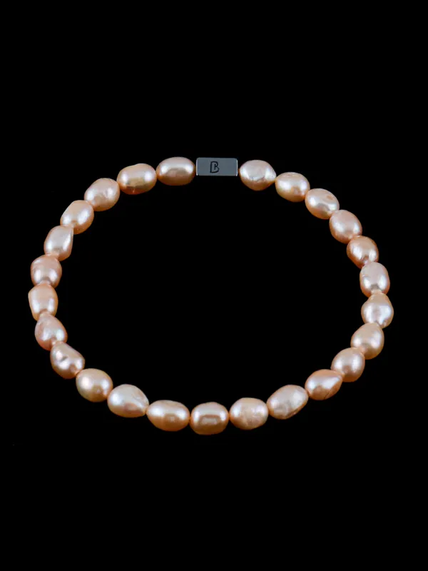 Peach_Sea_Pearl_Clasp_Bracelet_For_Unisex