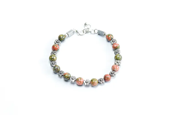 Green_And_Red_Unakite_Jasper_Natural_Stone_Bracelet_For_Unisex