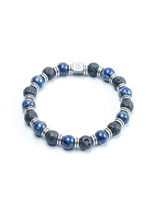 Black_Lapis_Lazuli_And_Lava_Stone_Slip-On_Bracelet_For_Unisex