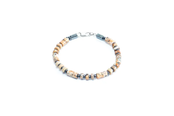 Brown_Landscape_Jasper_Natural_Stone_Clasp_Bracelet_For_Unisex