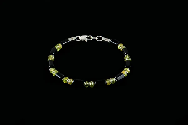 Black_Green_Onyx_Peridot_Natural_Stone_Bracelet_For_Unisex