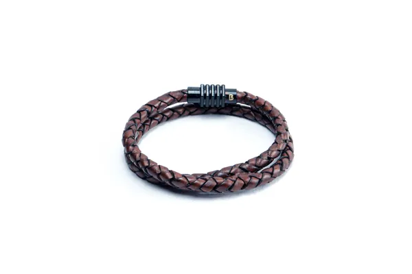Brown_Leather_Magnetic_Clasp_Bracelet_For_Unisex