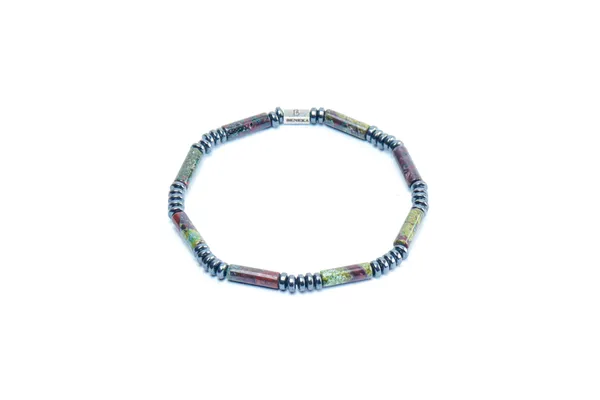 Green_Natural_Zoisite_Cylinder_Cut_Slip-On_Bracelet_For_Unisex