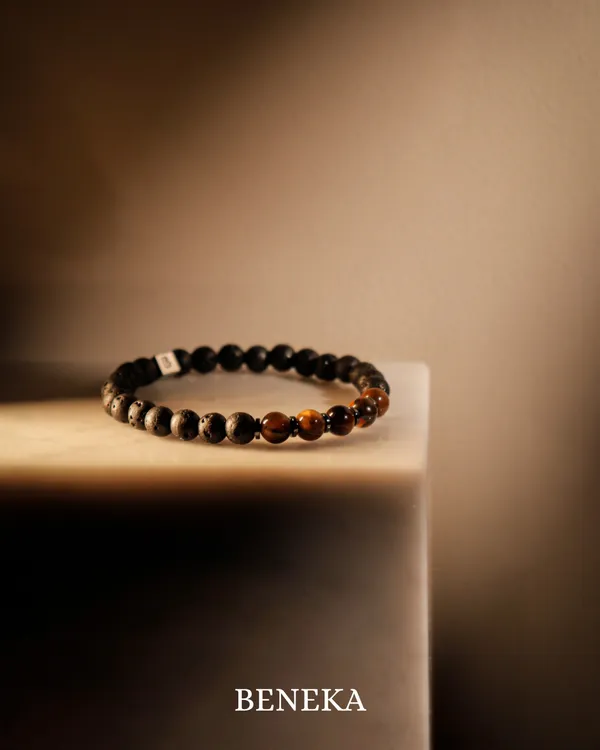 Black_Tiger_Eye_Lava_Natural_Stone_Slip-On_Bracelet_For_Unisex