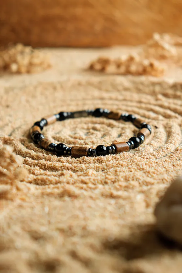 Brown_And_Black_Onyx_And_Landscape_Jasper_Slip-On_Bracelet_For_Unisex