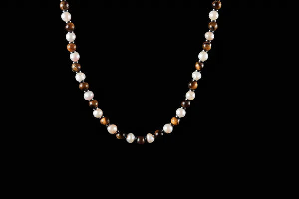 Brown_Tiger_Eye_Sea_Pearl_Natural_Stone_Clasp_Necklace_For_Unisex