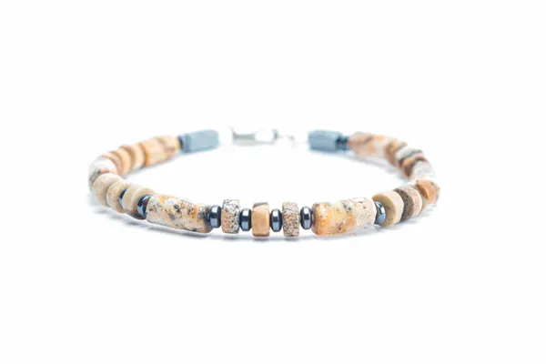 Brown_Landscape_Jasper_Natural_Stone_Clasp_Bracelet_For_Unisex