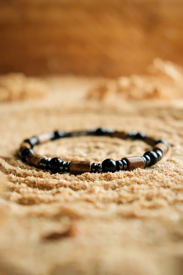 Brown_And_Black_Onyx_And_Landscape_Jasper_Slip-On_Bracelet_For_Unisex