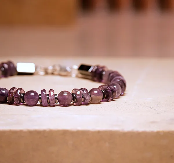 Purple_Multi-Shape_Natural_Amethyst_Clasp_Bracelet_For_Unisex