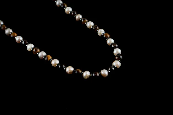Brown_Tiger_Eye_Sea_Pearl_Natural_Stone_Clasp_Necklace_For_Unisex