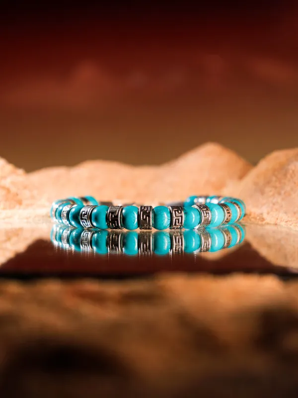 Turquoise_Natural_Stone_Lobster_Clasp_Bracelet_For_Unisex