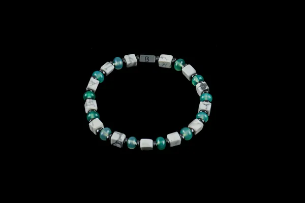 White_And_Green_Howlite_Jade_Natural_Stone_Bracelet_For_Unisex