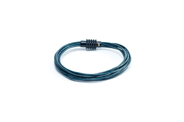 Teal_Leather_Magnetic_Clasp_Bracelet_For_Unisex