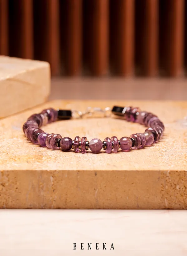 Purple_Multi-Shape_Natural_Amethyst_Clasp_Bracelet_For_Unisex