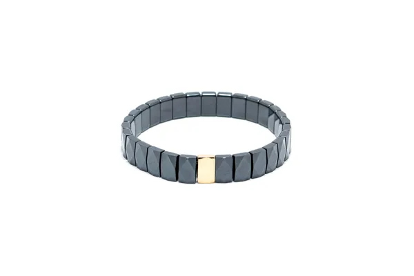 Black_Ceramic_Square_Bead_Minimalist_Bracelet_For_Unisex