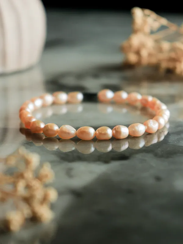Peach_Sea_Pearl_Clasp_Bracelet_For_Unisex