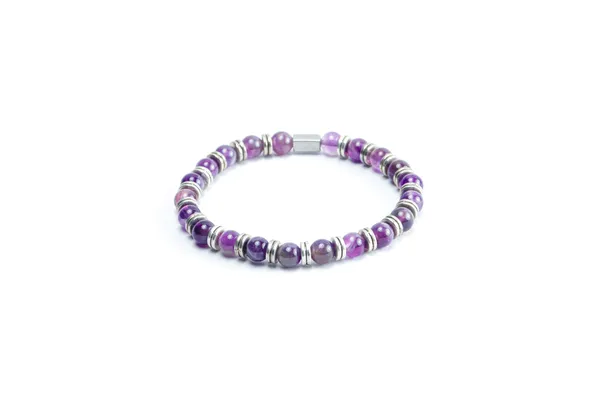 Purple_Natural_Amethyst_Stone_Slip-On_Bracelet_For_Unisex