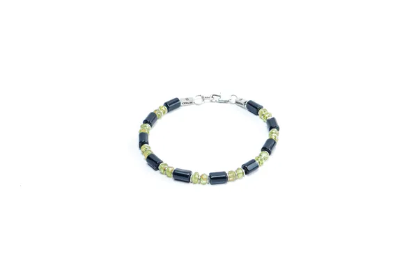 Black_Green_Onyx_Peridot_Natural_Stone_Bracelet_For_Unisex