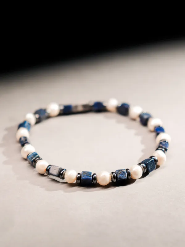 Blue_White_Lapis_Lazuli_Sea_Pearl_Natural_Stone_Bracelet_For_Unisex