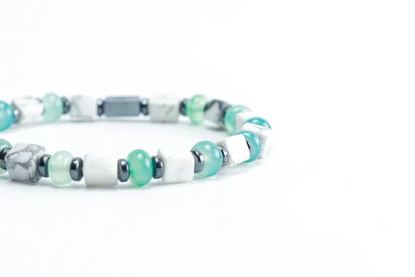 White_And_Green_Howlite_Jade_Natural_Stone_Bracelet_For_Unisex