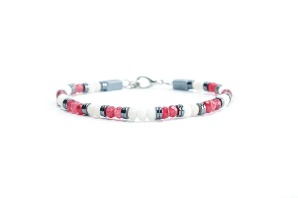 Pink_And_White_Quartz_Faceted_Natural_Stone_Bracelet_For_Unisex
