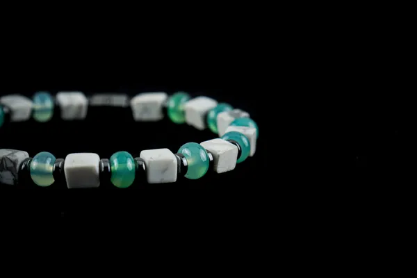 White_And_Green_Howlite_Jade_Natural_Stone_Bracelet_For_Unisex