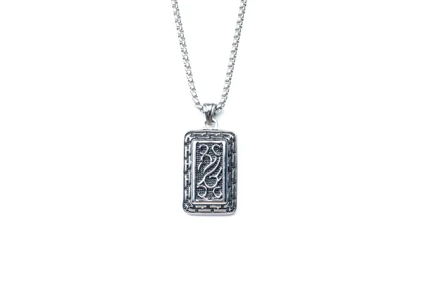 Silver_Stainless_Steel_Engraved_Pendant_Box_Chain_Necklace_For_Unisex
