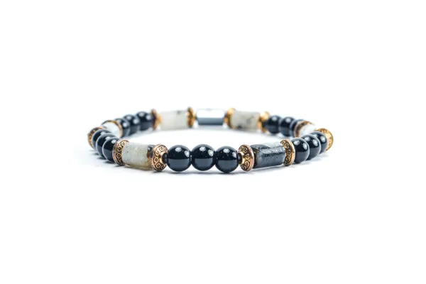 Multicolor_Rainbow_Moonstone_Black_Onyx_Stone_Bracelet_For_Unisex