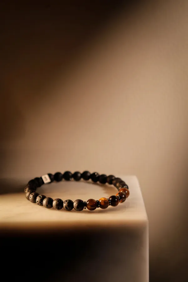 Black_Tiger_Eye_Lava_Natural_Stone_Slip-On_Bracelet_For_Unisex