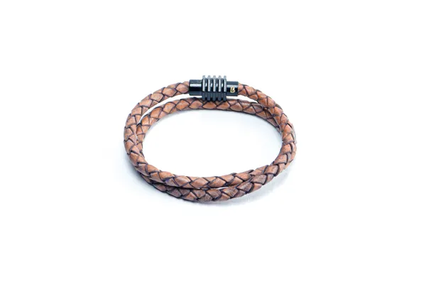 Rust_Brown_Leather_Looped_Magsnap_Bracelet_For_Unisex