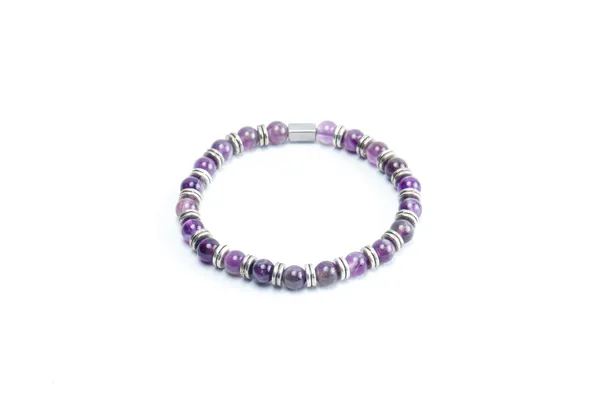 Purple_Natural_Amethyst_Stone_Slip-On_Bracelet_For_Unisex