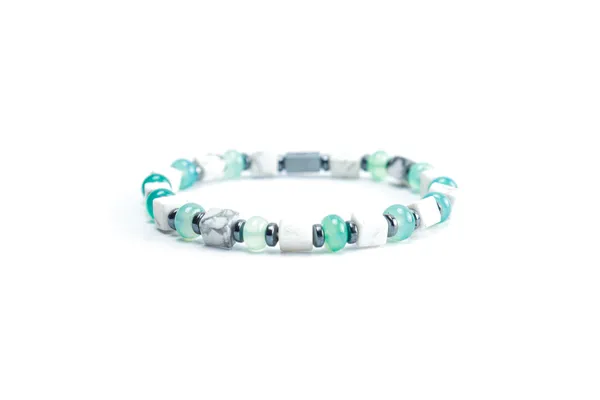 White_And_Green_Howlite_Jade_Natural_Stone_Bracelet_For_Unisex
