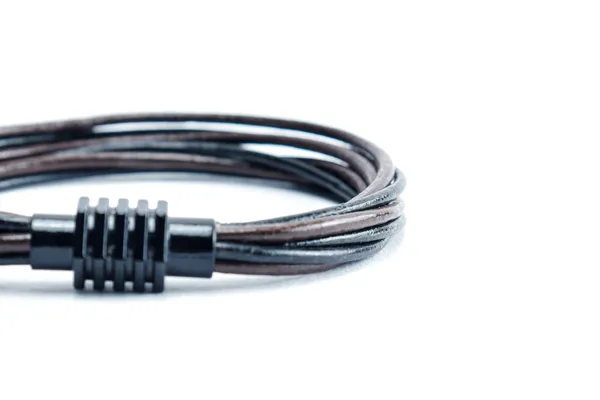 Black_And_Brown_Leather_Magnetic_Clasp_Bracelet_For_Unisex