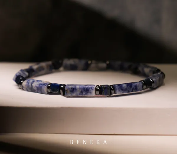 Blue_Multi-Shape_Lapis_Lazuli_Natural_Stone_Bracelet_For_Unisex