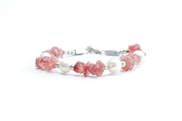 Pink_Aventurine_Natural_Pearl_Stone_Bracelet_For_Unisex