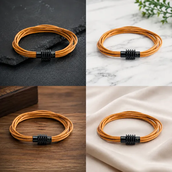 Brown_Neo_Orange_Leather_Bracelet_For_Unisex