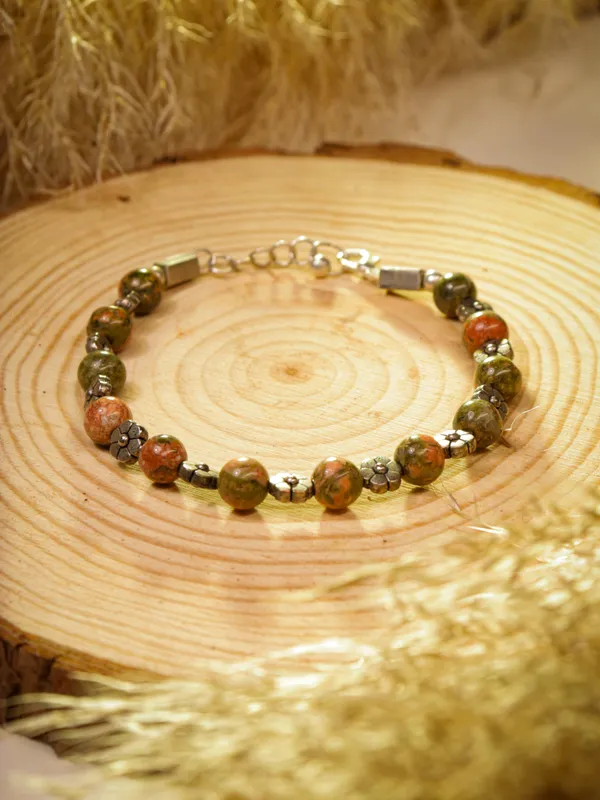 Unakite_Jasper_Natural_Stone_Bracelet_For_Her